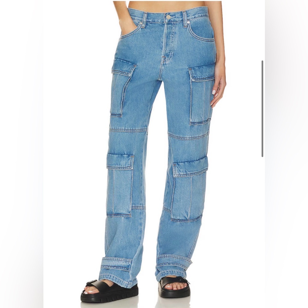 GRLFRND Light Blue Straight Leg Jeans